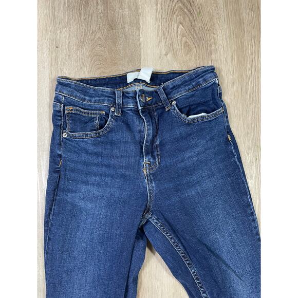 H&M Women's High Waist 8 Skinny Jeans Blue Stretch Denim‎ 99% Cotton Casual Y2K - Picture 3 of 10